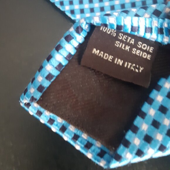 Canali 100% Silk Men's Tie, Navy, Light Blue & White - Picture 4 of 8